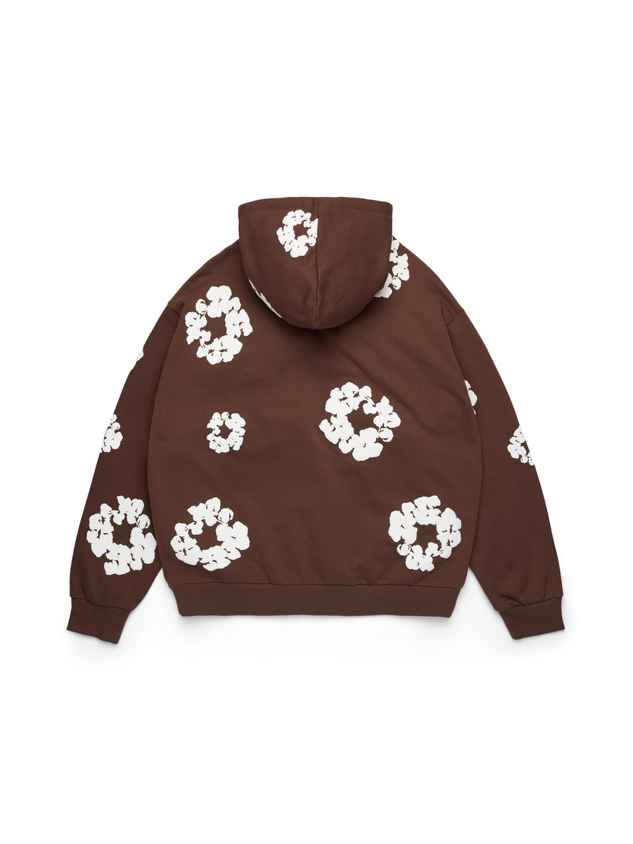 Cotton Wreath Zip Hoodie Dark Brown – DENIM TEARS
