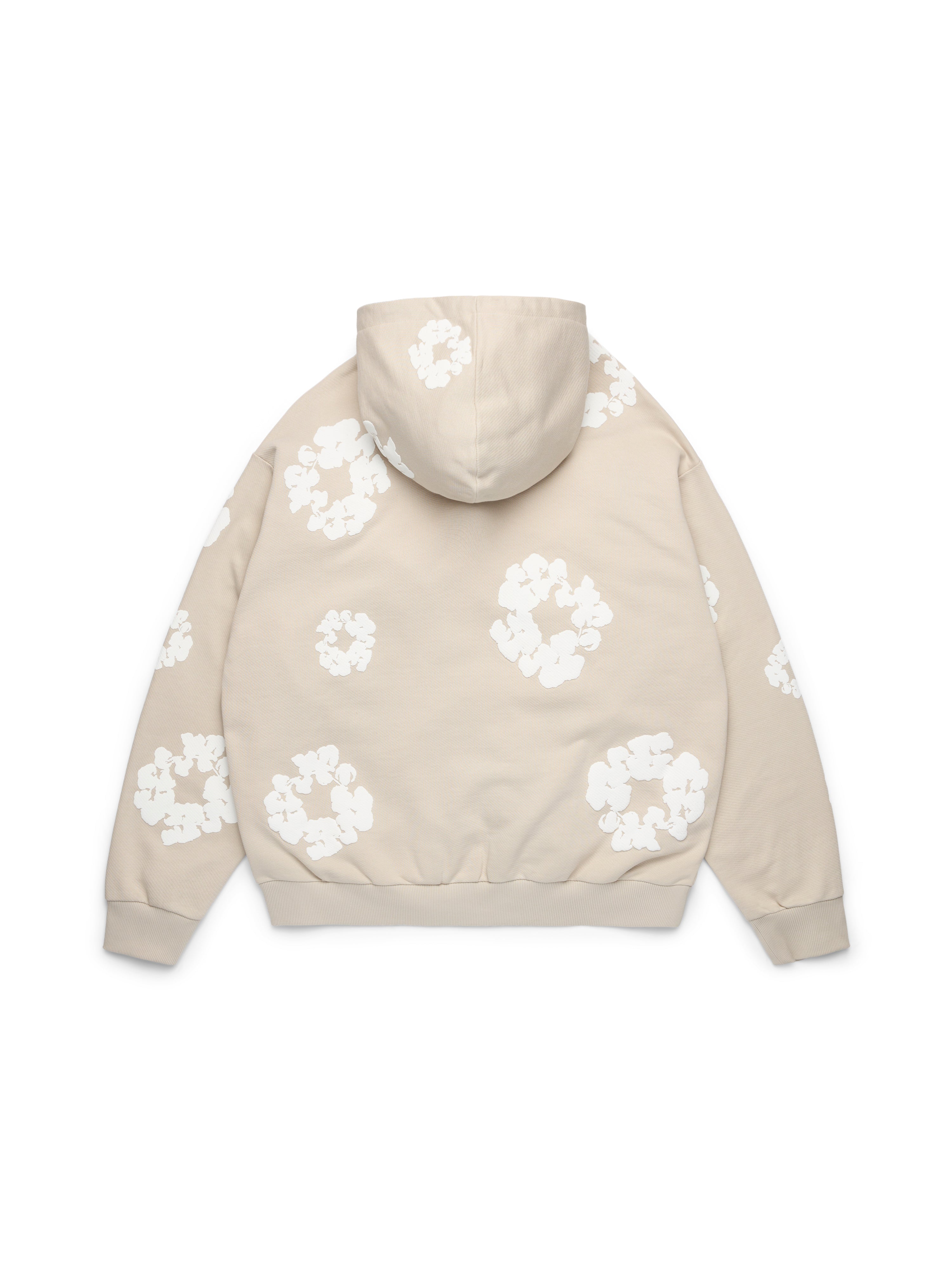 Cotton Wreath Zip Hoodie Cream – DENIM TEARS