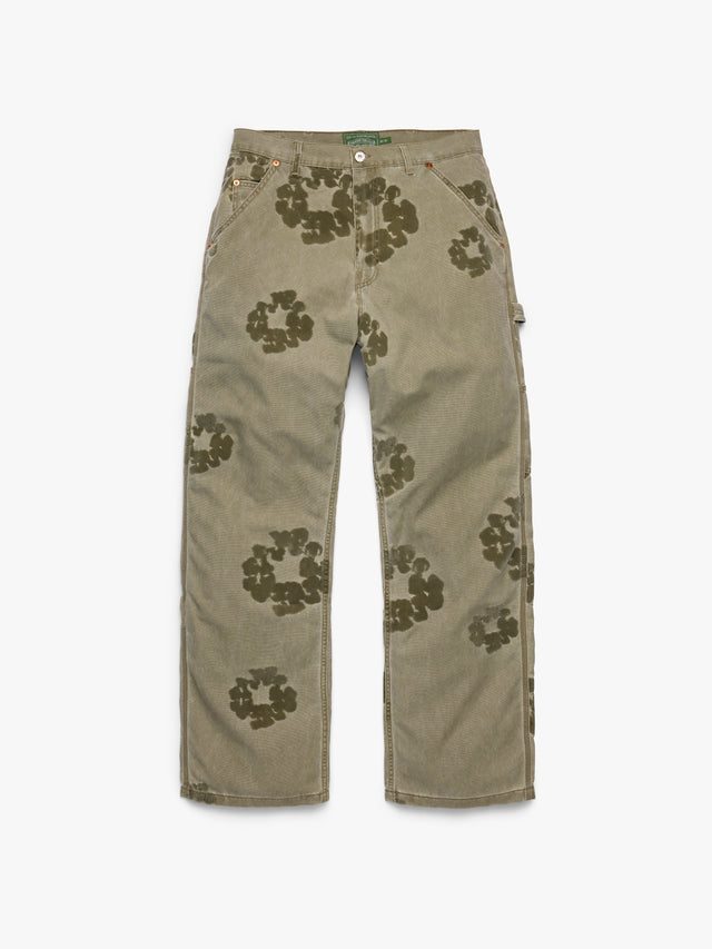 Cotton Wreath Flocked Carpenter Pant