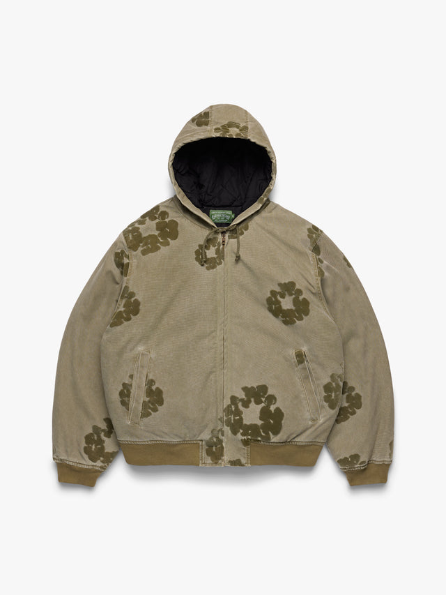 Cotton Wreath Flocked Zip Jacket