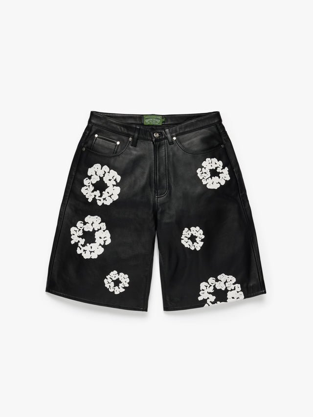 Cotton Wreath Leather Short