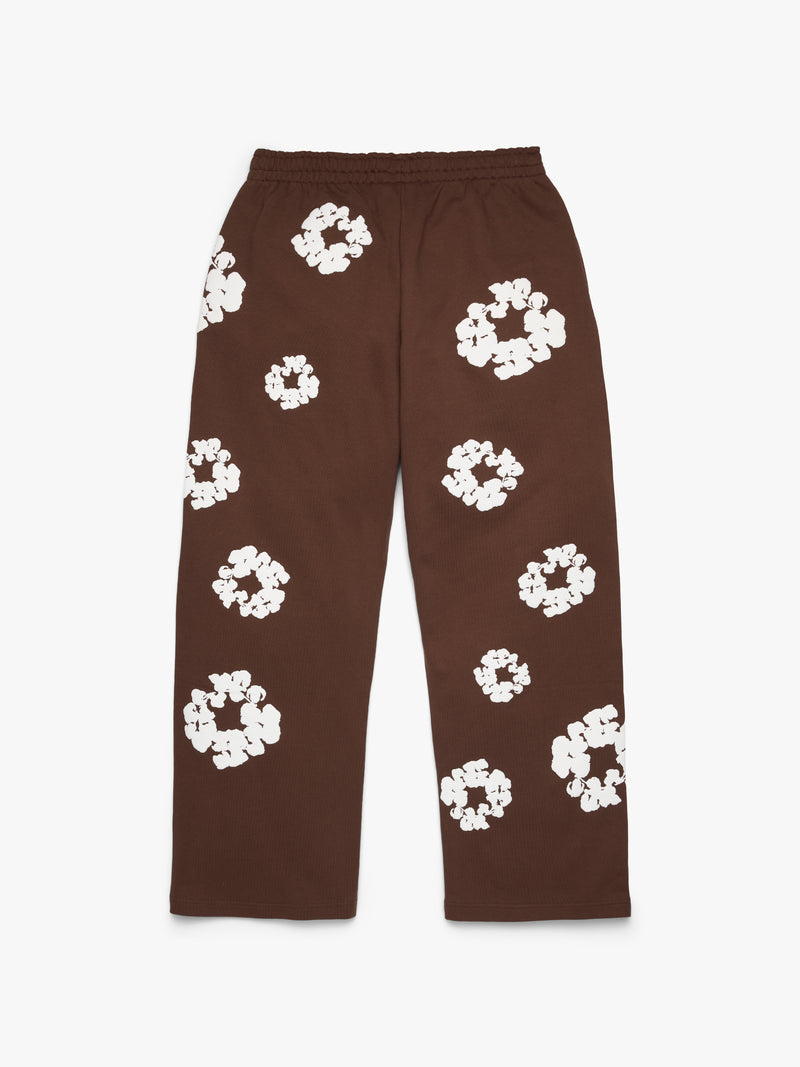 Cotton Wreath Baggy Sweatpants Dark Brown