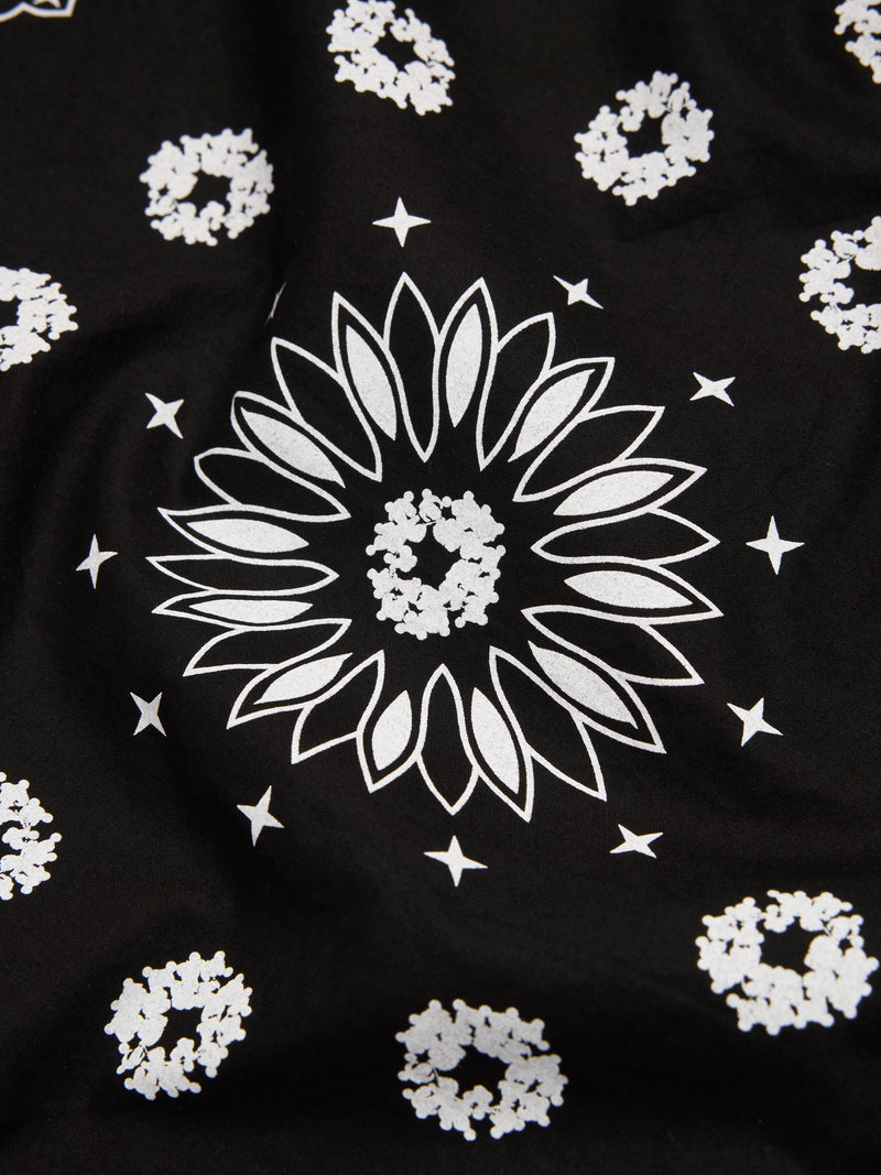 Cotton Wreath Paisley Bandana Black