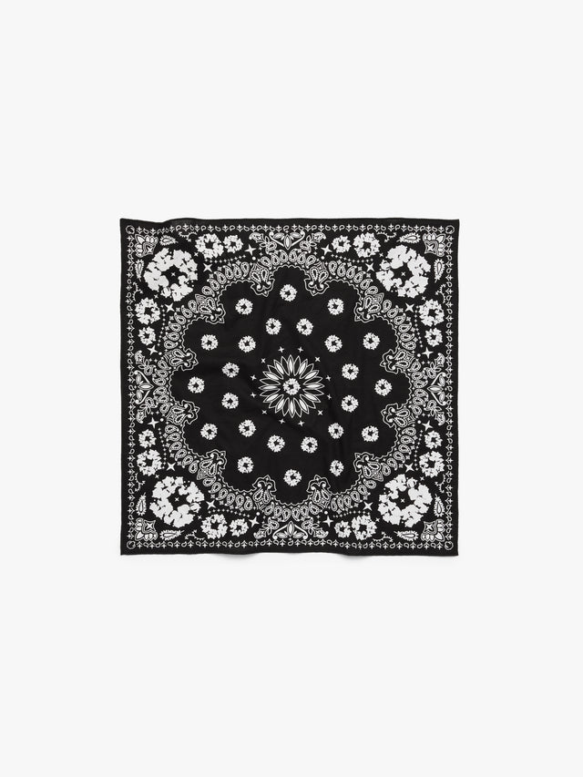 Cotton Wreath Paisley Bandana Black