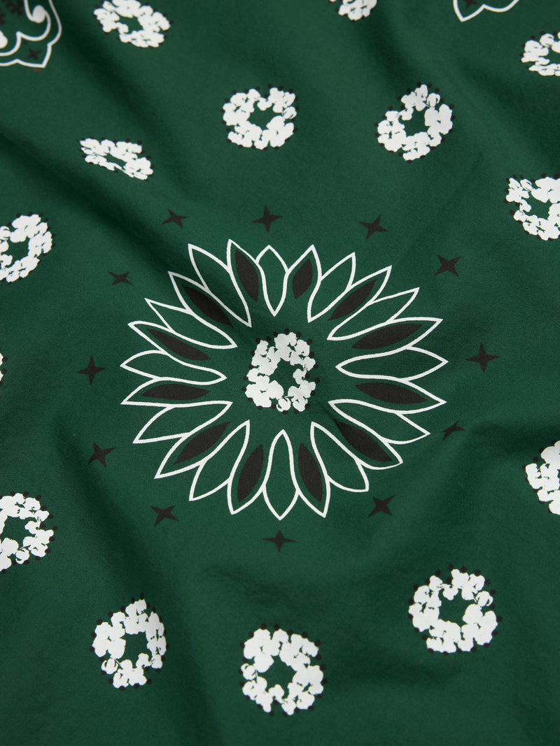 Cotton Wreath Paisley Bandana Green