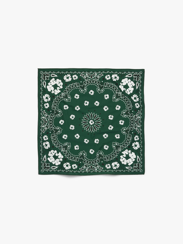 Cotton Wreath Paisley Bandana Green