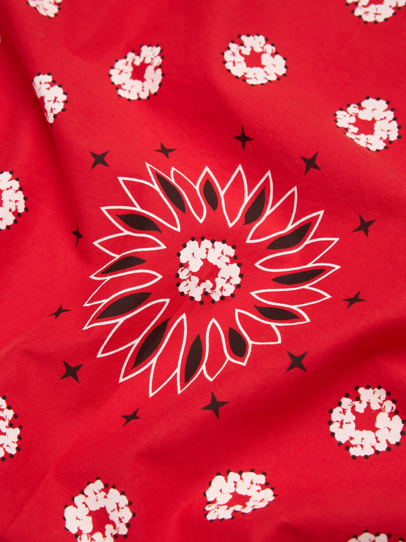 Cotton Wreath Paisley Bandana Red