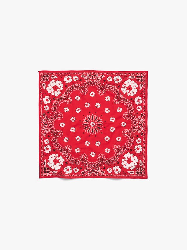 Cotton Wreath Paisley Bandana Red