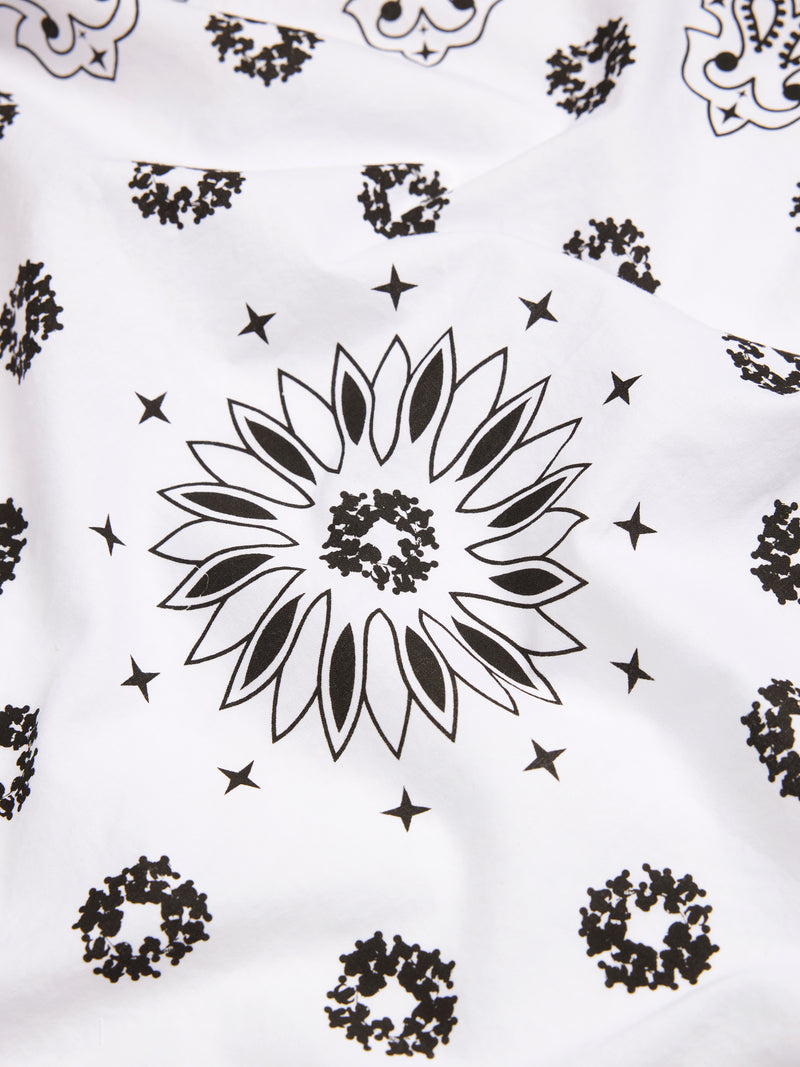 Cotton Wreath Paisley Bandana White