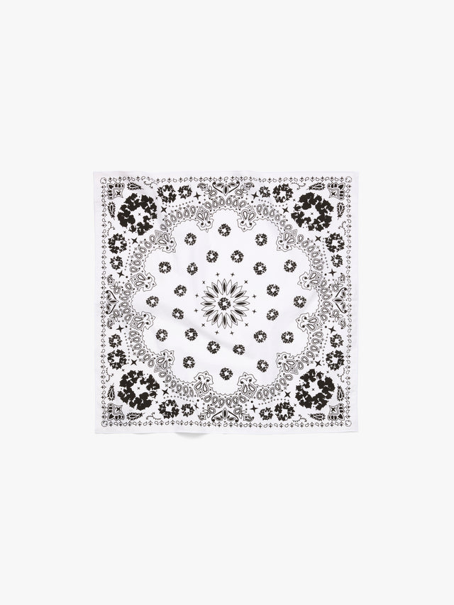 Cotton Wreath Paisley Bandana White