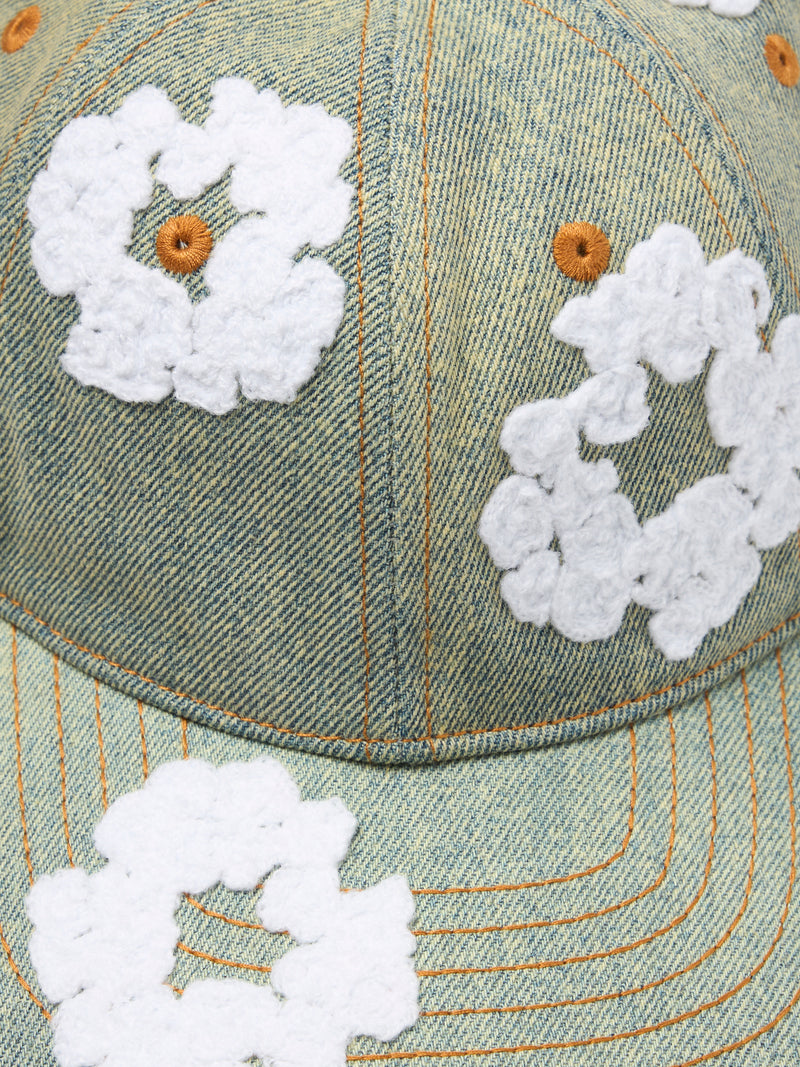 Cotton Wreath Raw Denim Cap Dirty Wash