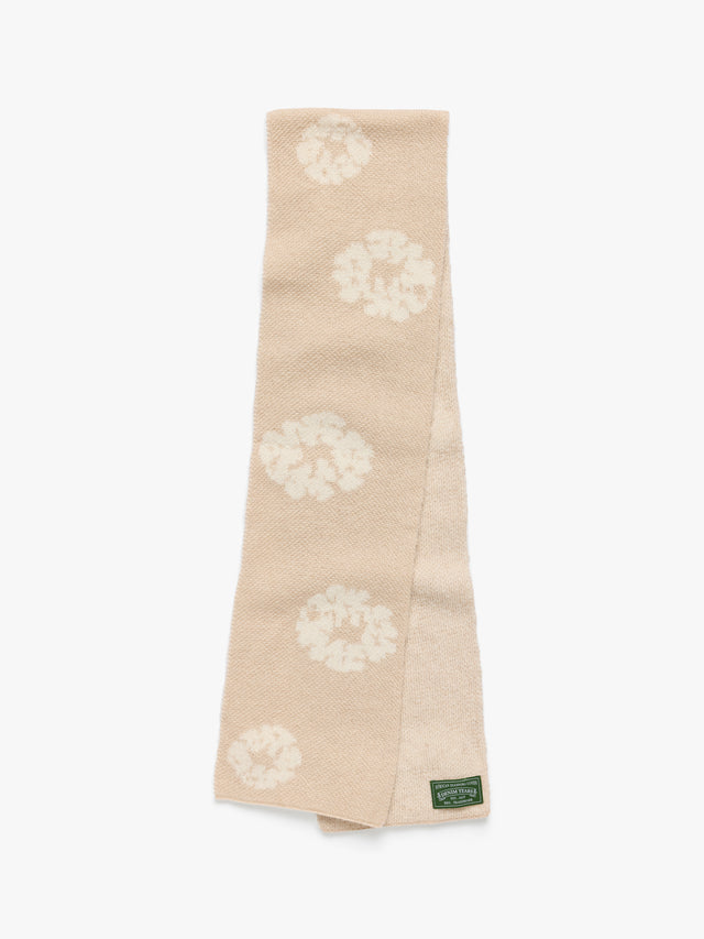 Cotton Wreath Scarf Beige