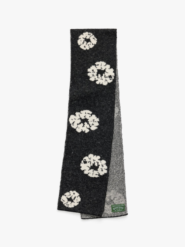 Cotton Wreath Scarf Black