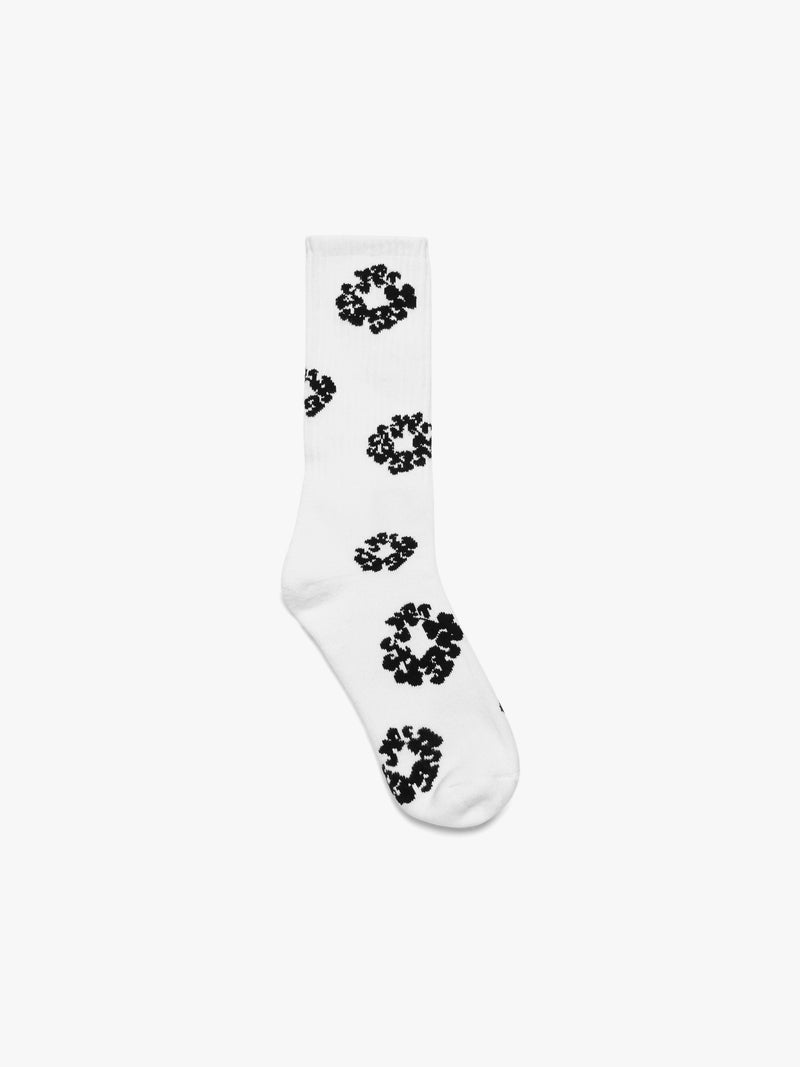Cotton Wreath Socks White