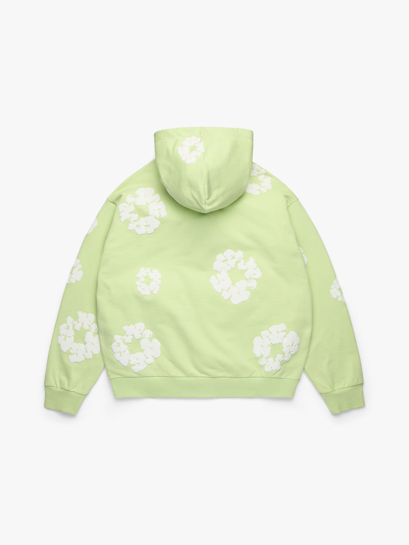 Cotton Wreath Zip Hoodie Mint