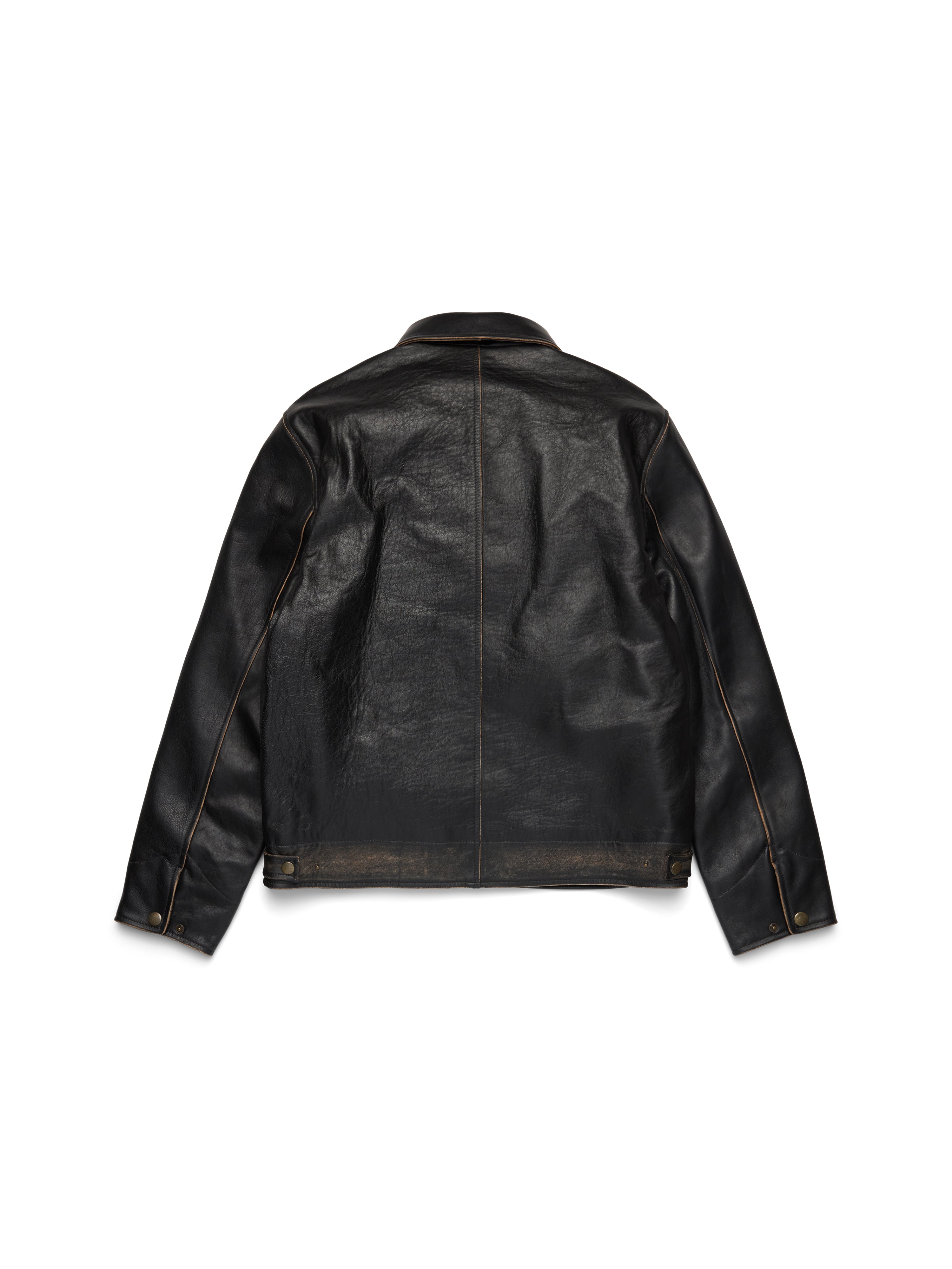 Libertas Crest Leather Jacket Washed Black – DENIM TEARS