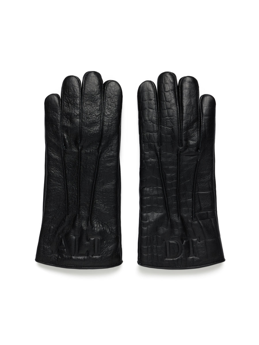 André Leon Talley Croc Embossed Leather Gloves – DENIM TEARS