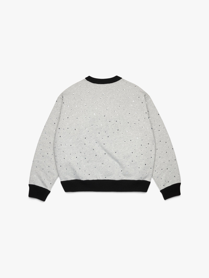 Crystal Crewneck Knit Sweater Black
