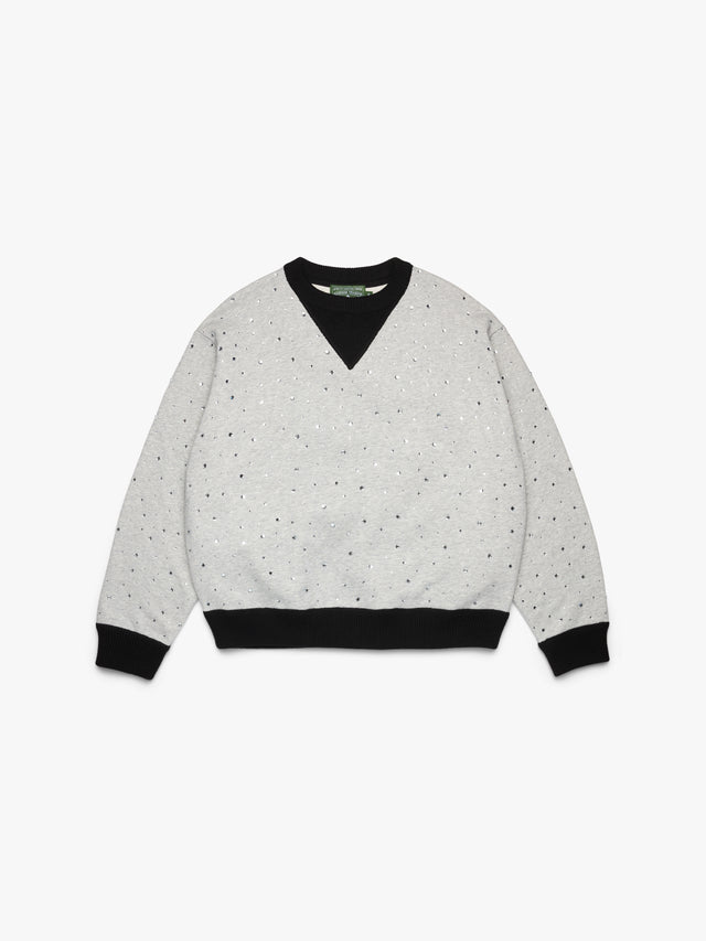 Crystal Crewneck Knit Sweater Black