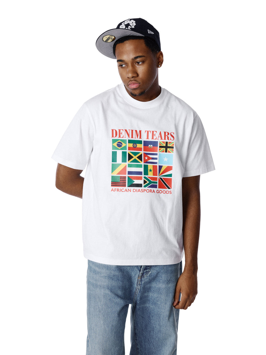 Diaspora Flags Tee White – DENIM TEARS