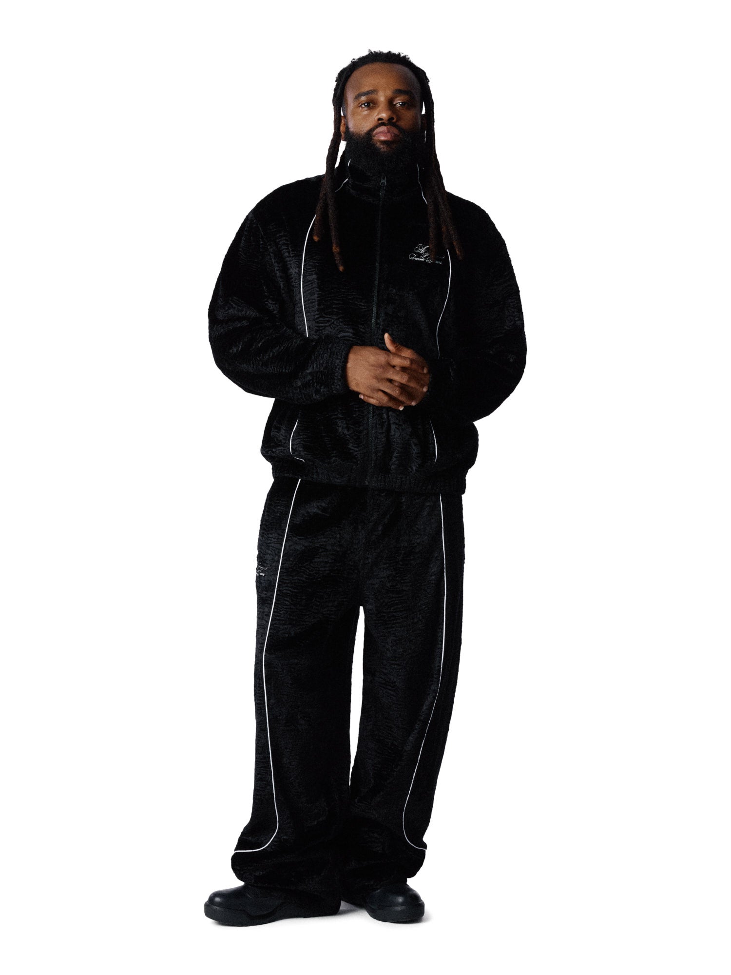Faux Astrakhan Track Jacket Black – DENIM TEARS
