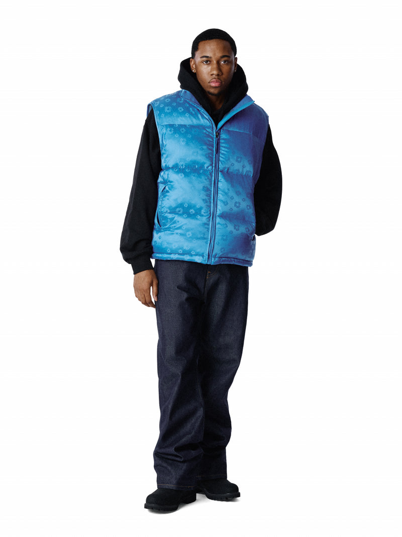 Jacquard Monogram Cotton Wreath Vest Blue