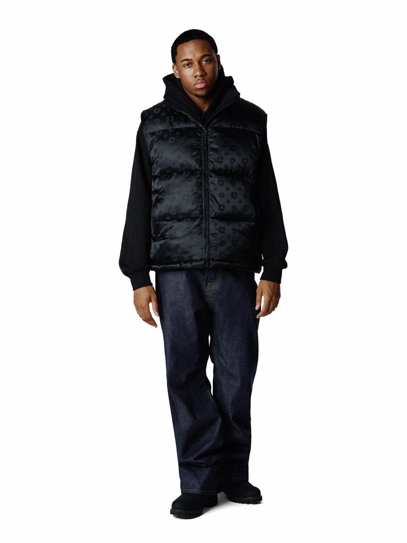 Jacquard Monogram Cotton Wreath Vest Black