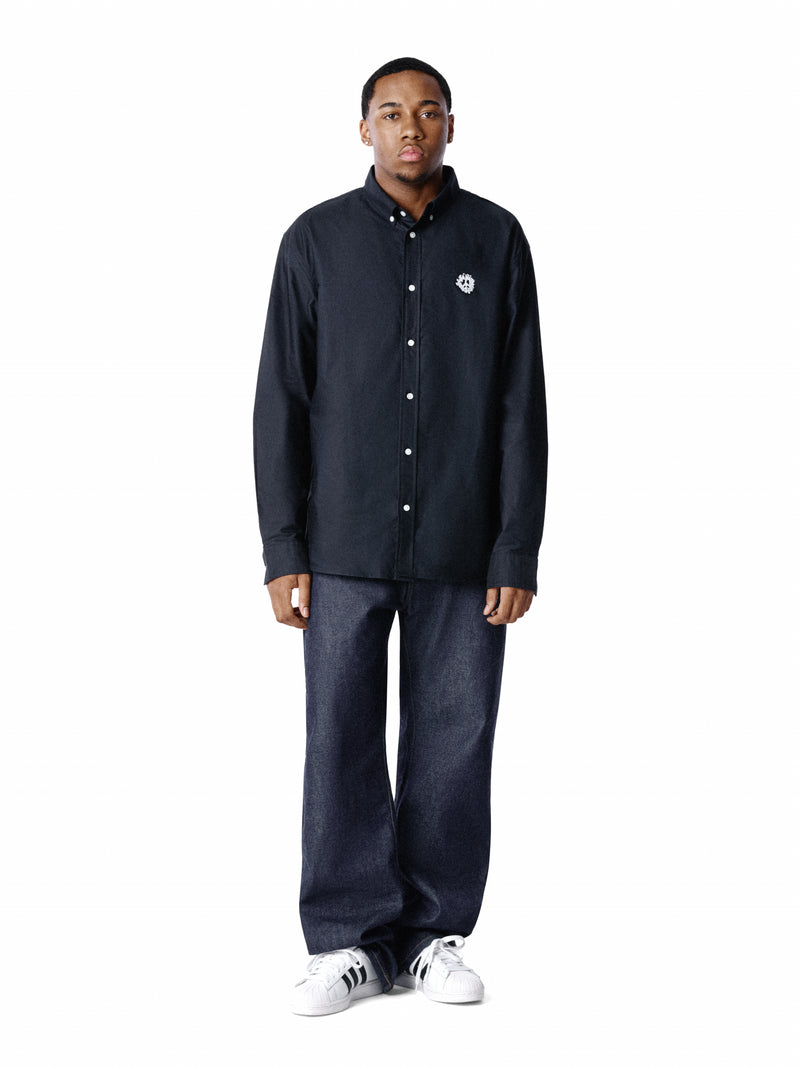 Peace Wreath Oxford Shirt Black