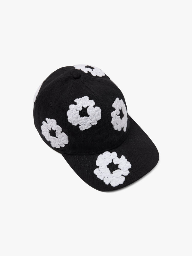 Denim Cotton Wreath Cap Black