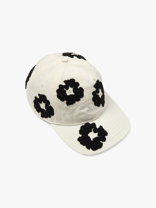 Denim Cotton Wreath Cap White