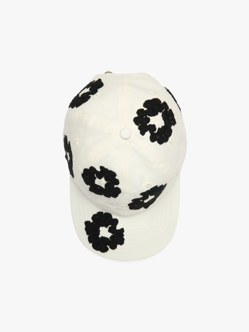 Denim Cotton Wreath Cap White