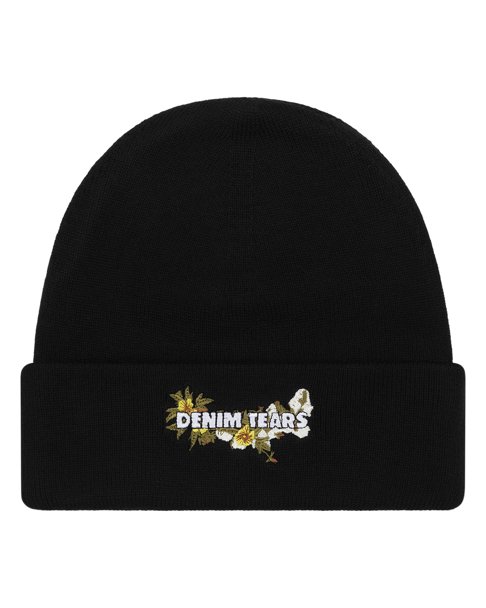 Floral Beanie Black – DENIM TEARS