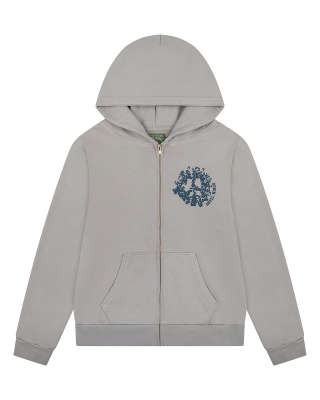 Denim University Zip Hoodie Grey