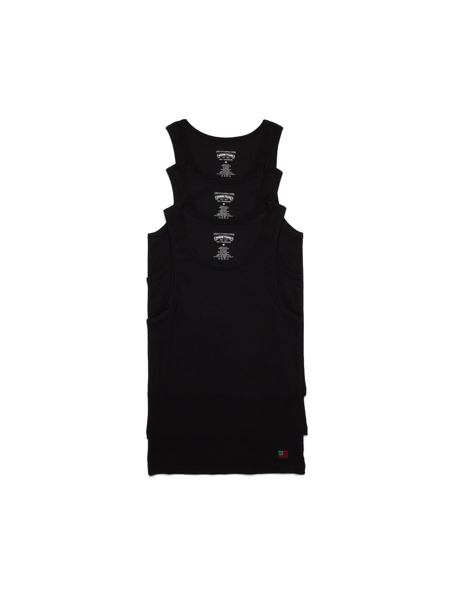 DT Flag 3-Pack Ribbed Tank Black – DENIM TEARS
