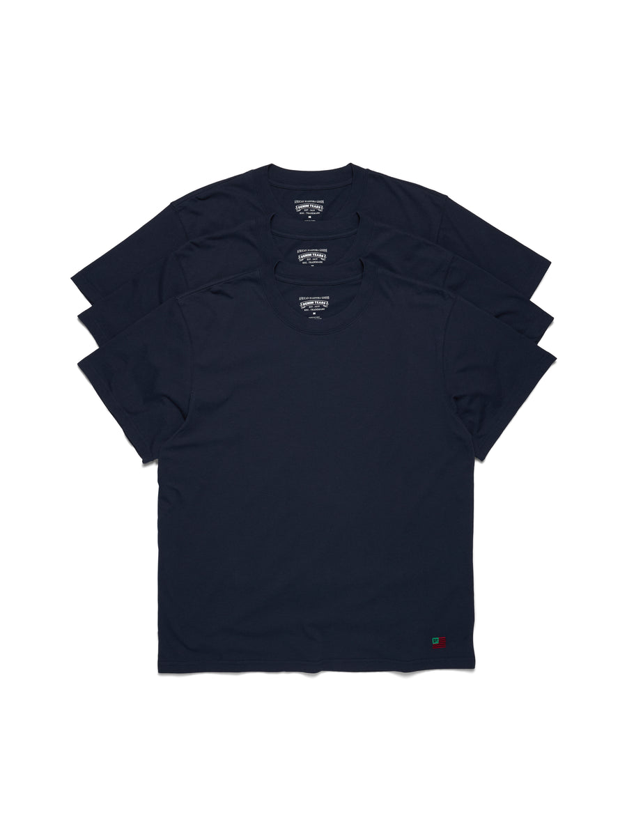 DT Flag 3-Pack Tee Navy – DENIM TEARS
