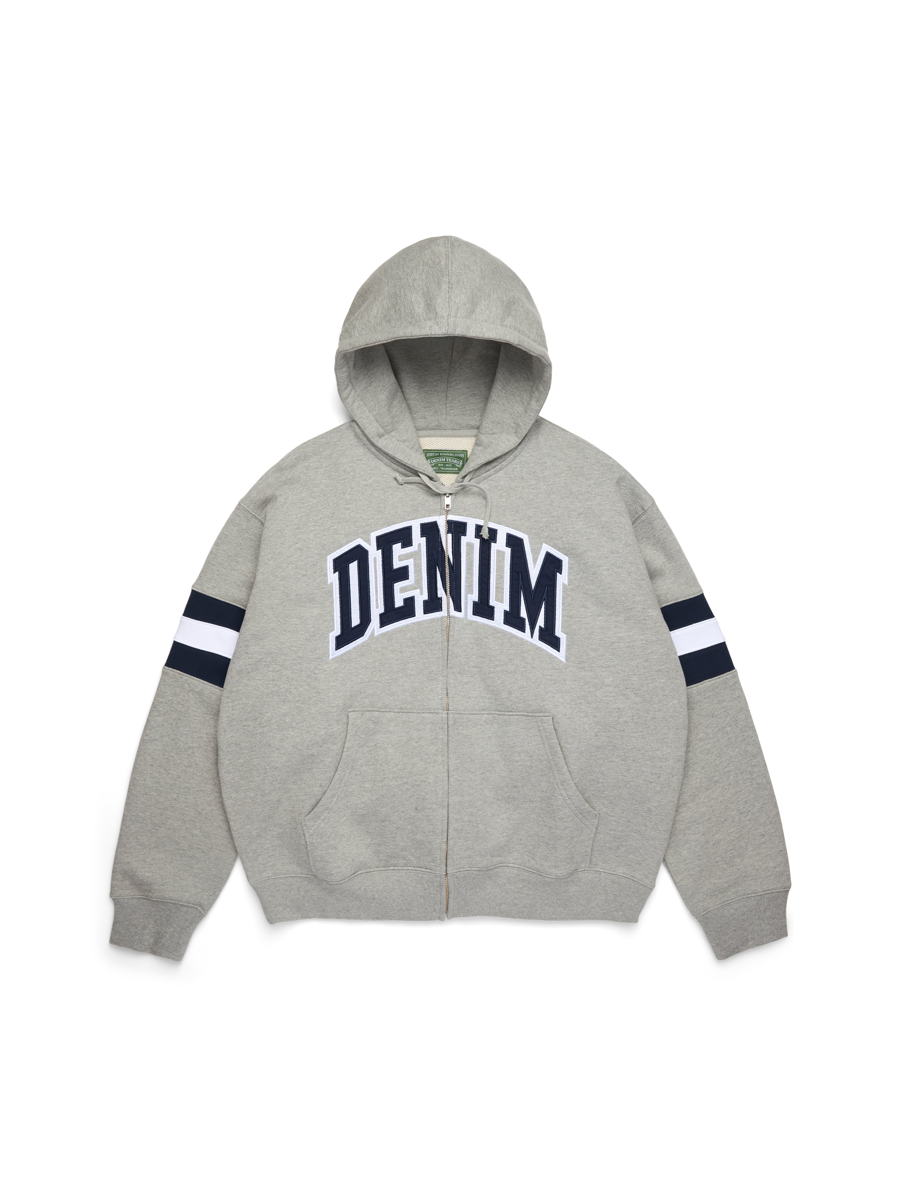 DT Stripe Zip Hoodie Grey – DENIM TEARS