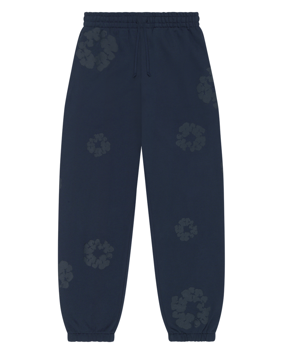 Mono Cotton Wreath Sweatpants Navy – DENIM TEARS