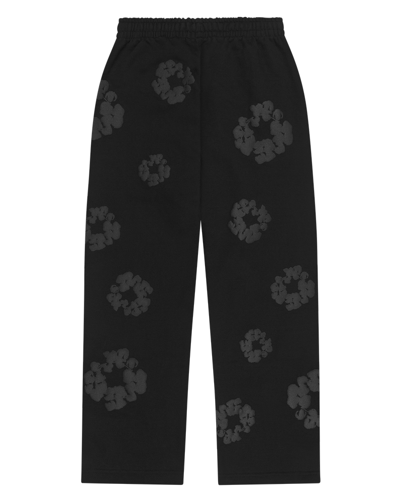 Mono Cotton Wreath Sweatpants Black – DENIM TEARS