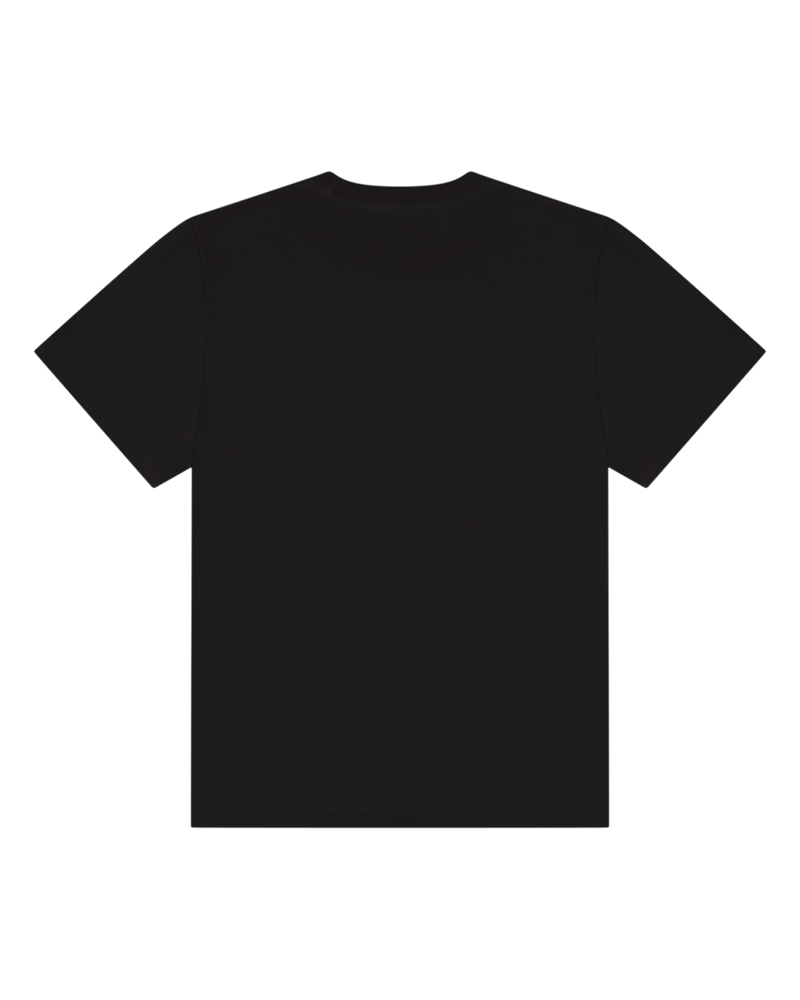 Cotton Floral Logo Tee Black