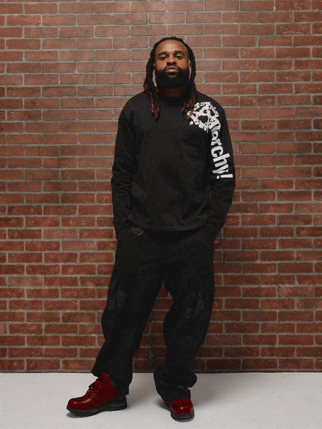 Anarchy Wreath Long Sleeve Tee Black