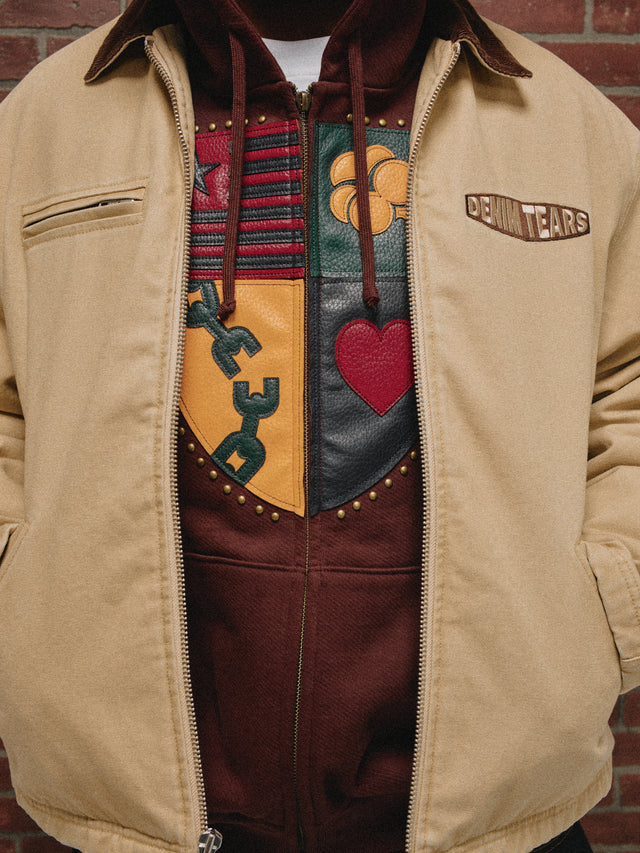 Libertas Crest Zip Hoodie Washed Brown