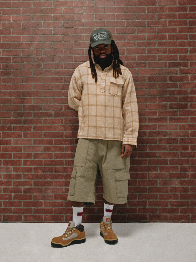 Overcheck Pullover Tan