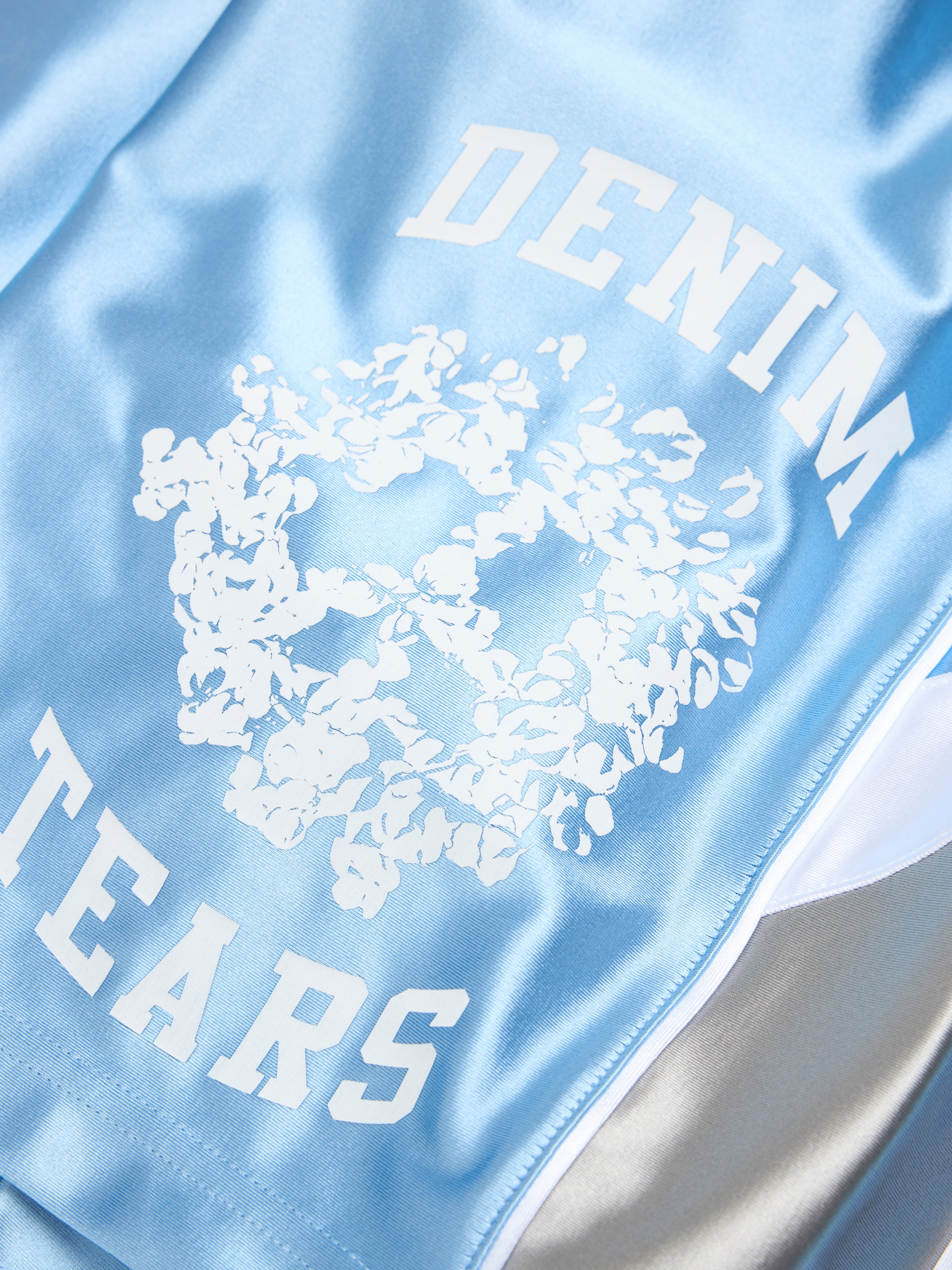 Denim U Basketball Shorts Light Blue – DENIM TEARS