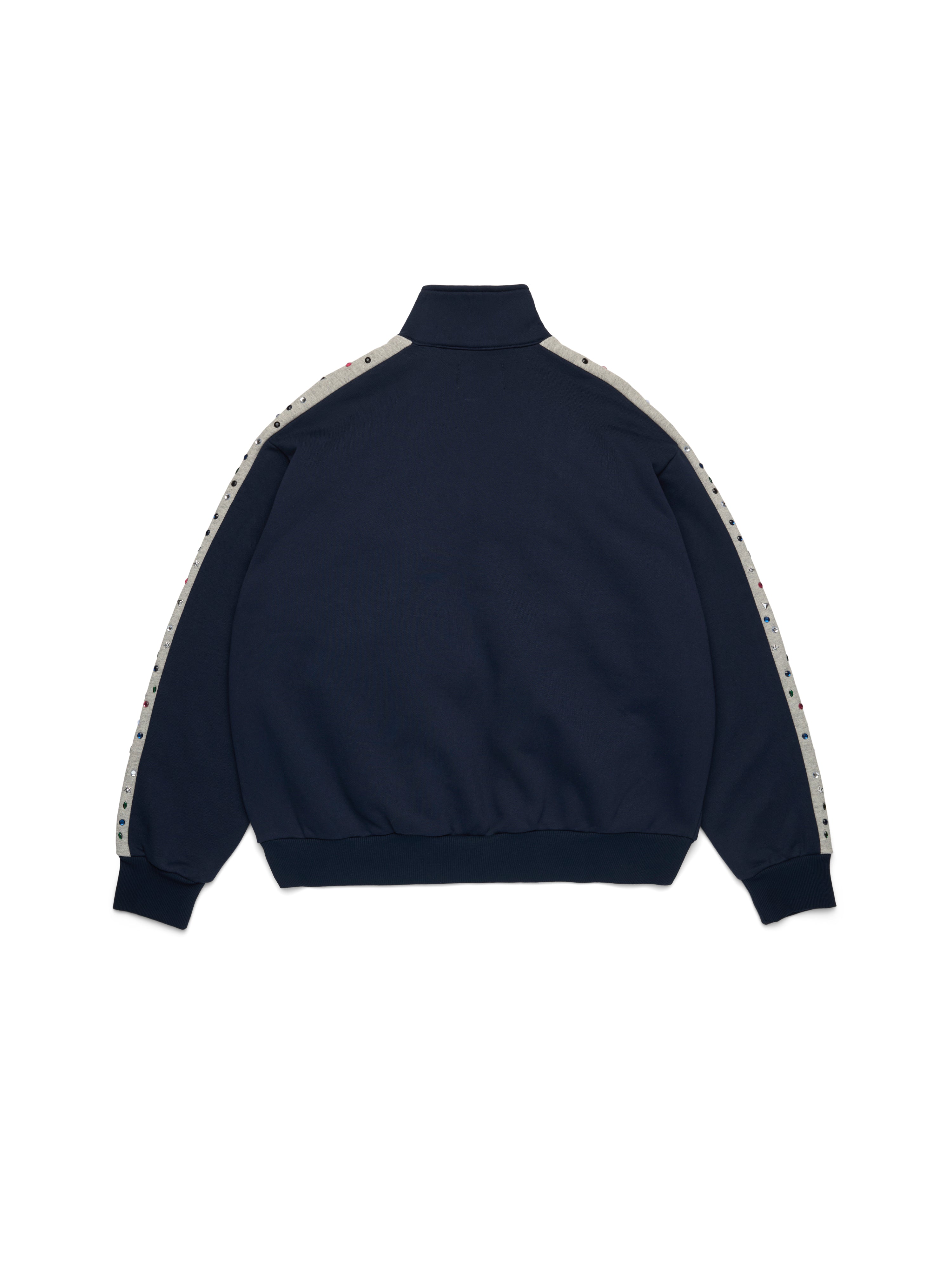 SAPEur DENIM TRACK JACKET （XXL） Denim U Rhinestone Fleece Track Jacket Navy – DENIM TEARS
