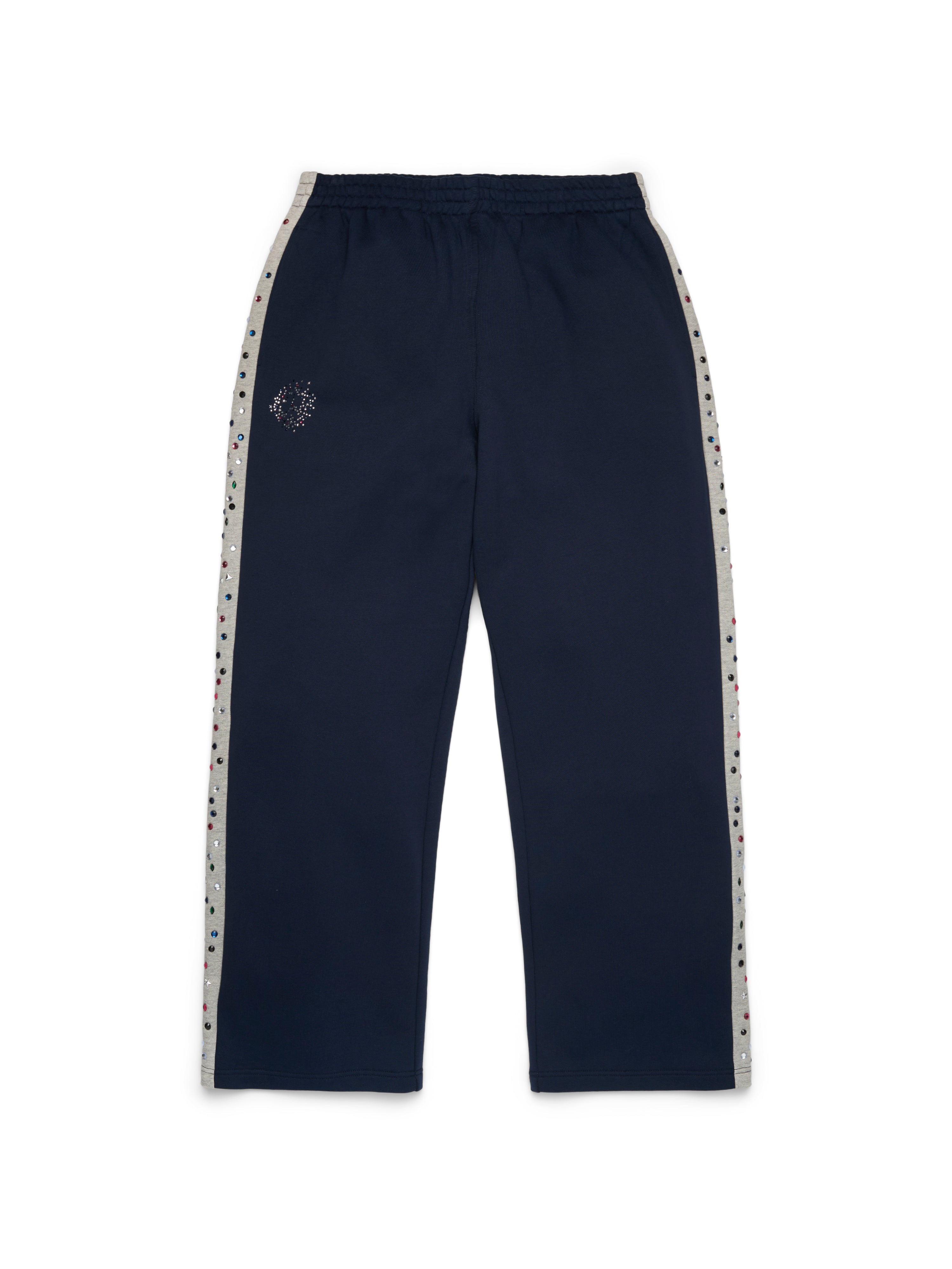 ゆ*う様 denimtears sweatpants Denim U Rhinestone Sweatpant Navy – DENIM TEARS