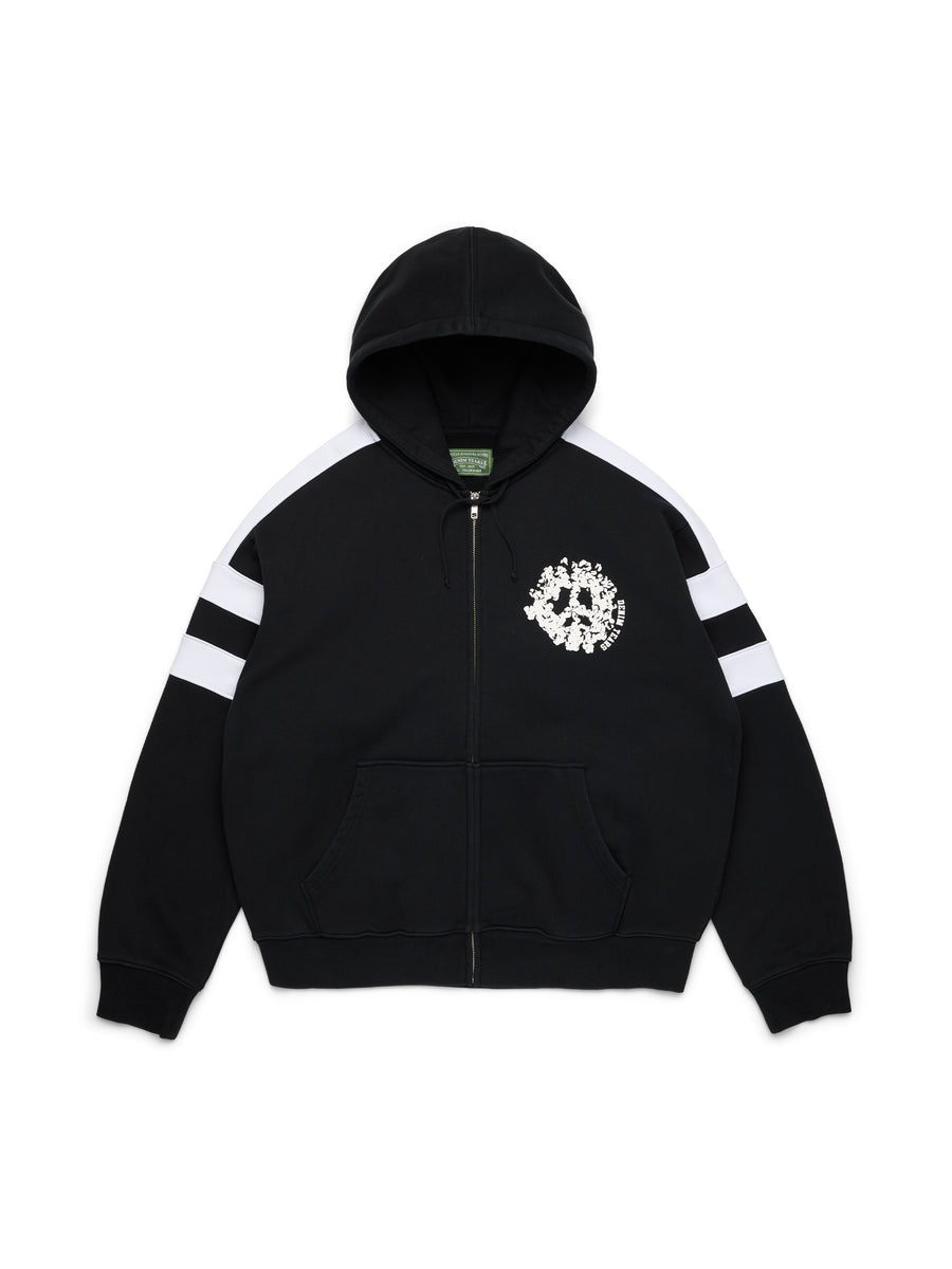 Denim U Paneled Zip Hoodie Black – DENIM TEARS