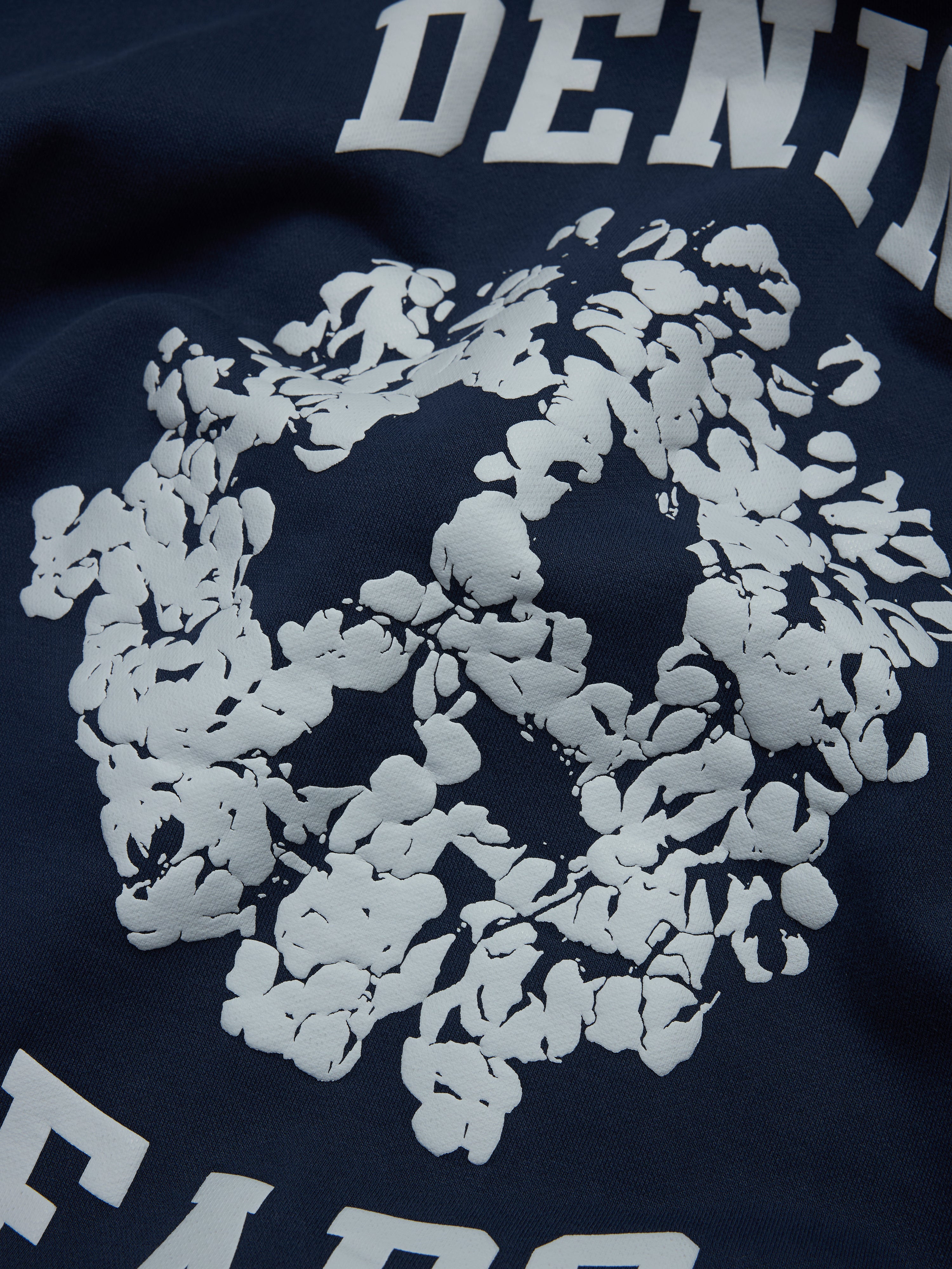 Denim U Paneled Zip Hoodie Navy – DENIM TEARS