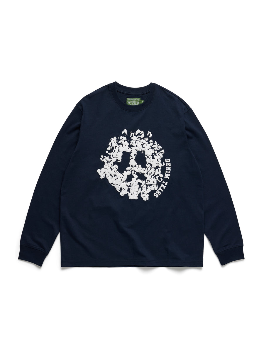 Denim U Long Sleeve Tee Navy – DENIM TEARS