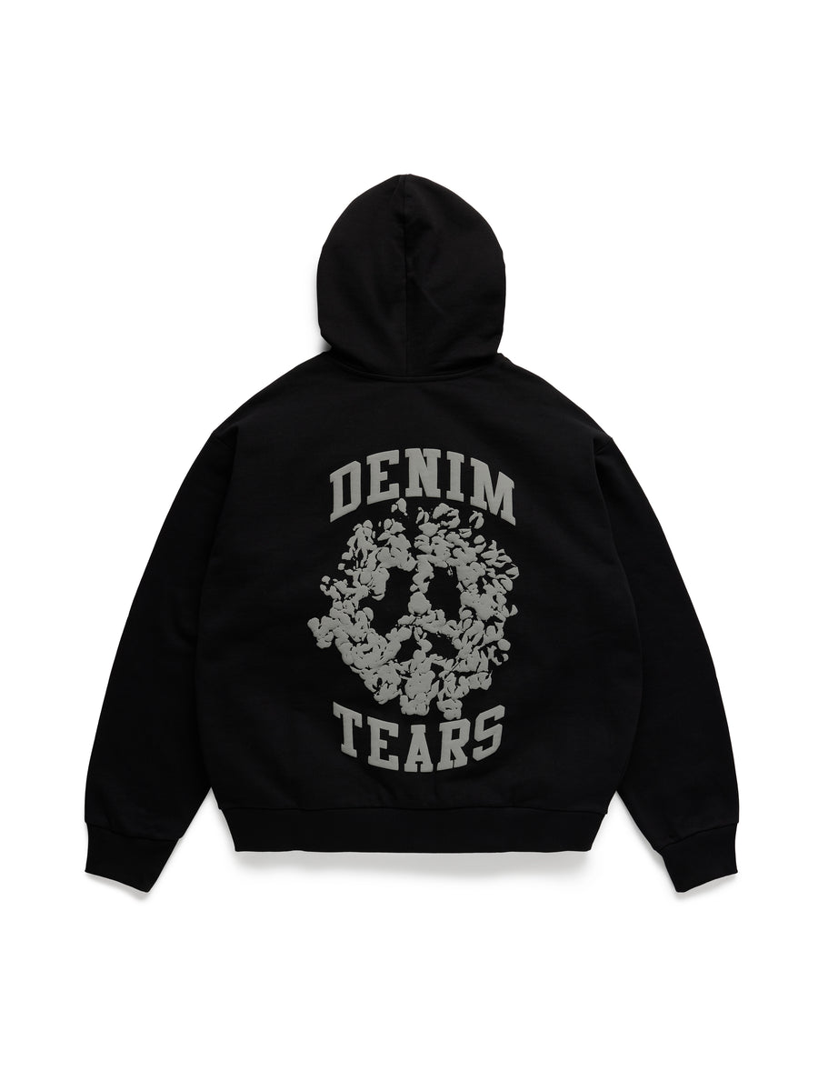 Denim U Zip Hoodie Black – DENIM TEARS