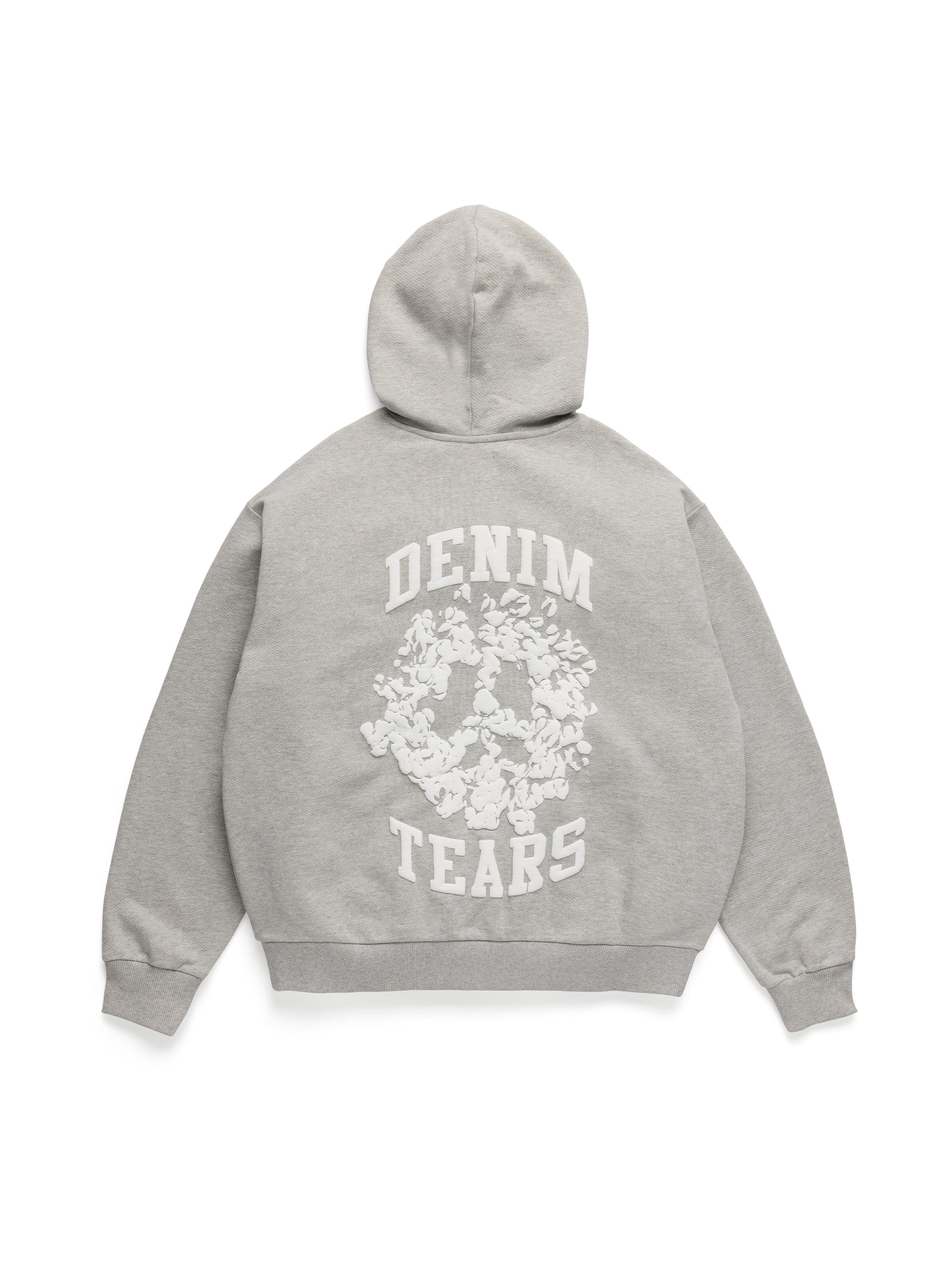 Denim U Zip Hoodie Grey – DENIM TEARS